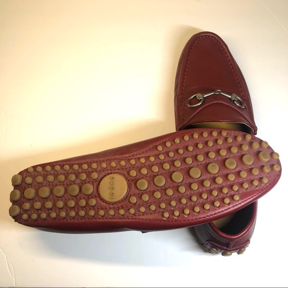 Gucci Red Leather Loafers - Picture 8 of 9